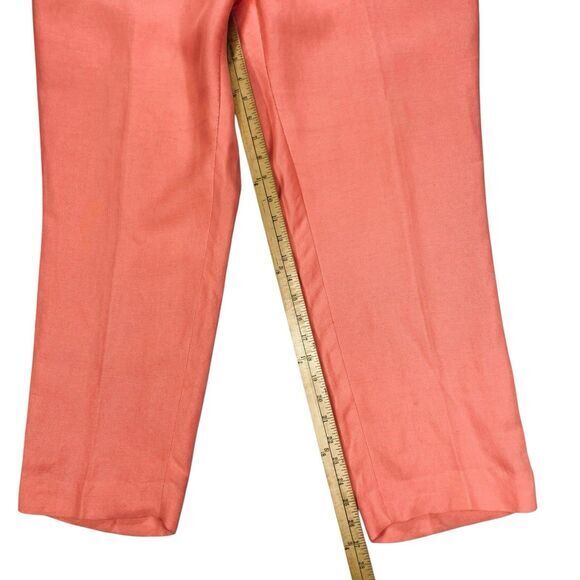 Dana Buchman Crop Pants Womens 16 Orange Linen Blend Lagen Look Classic Casual - Picture 12 of 14